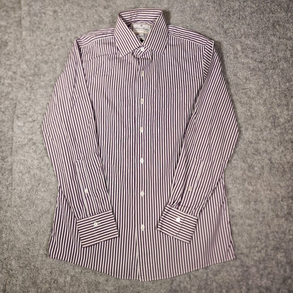 Brooks Brothers Thomas Mason Purple Milano Button Up Shirt Work Wedding Sz 15/32